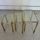 Vintage nesting tables in brass and glass from the 70s – set of 3