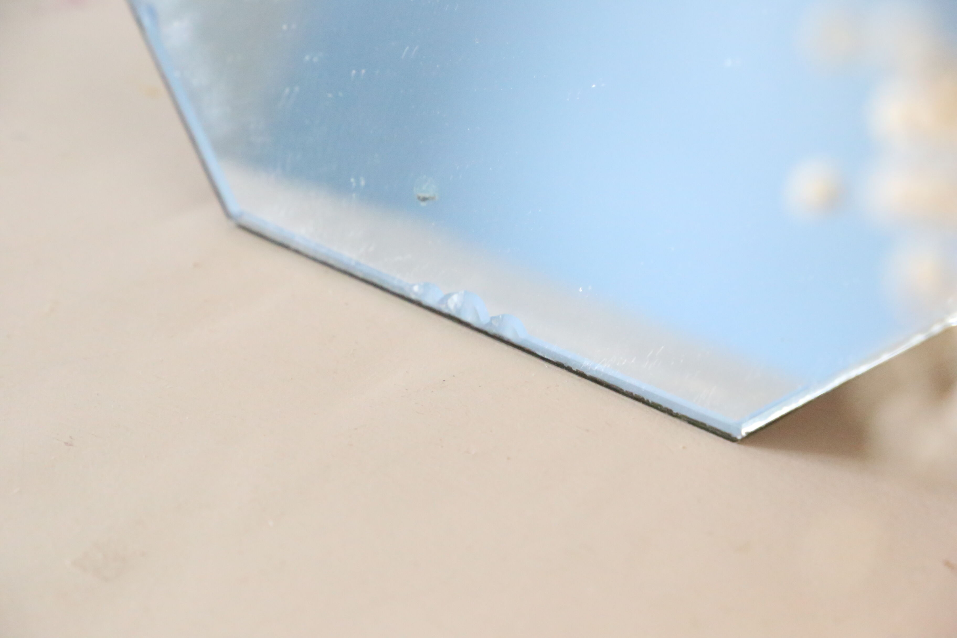 Octagonal bevelled wall mirror