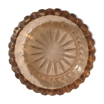 Pink molded glass ashtray