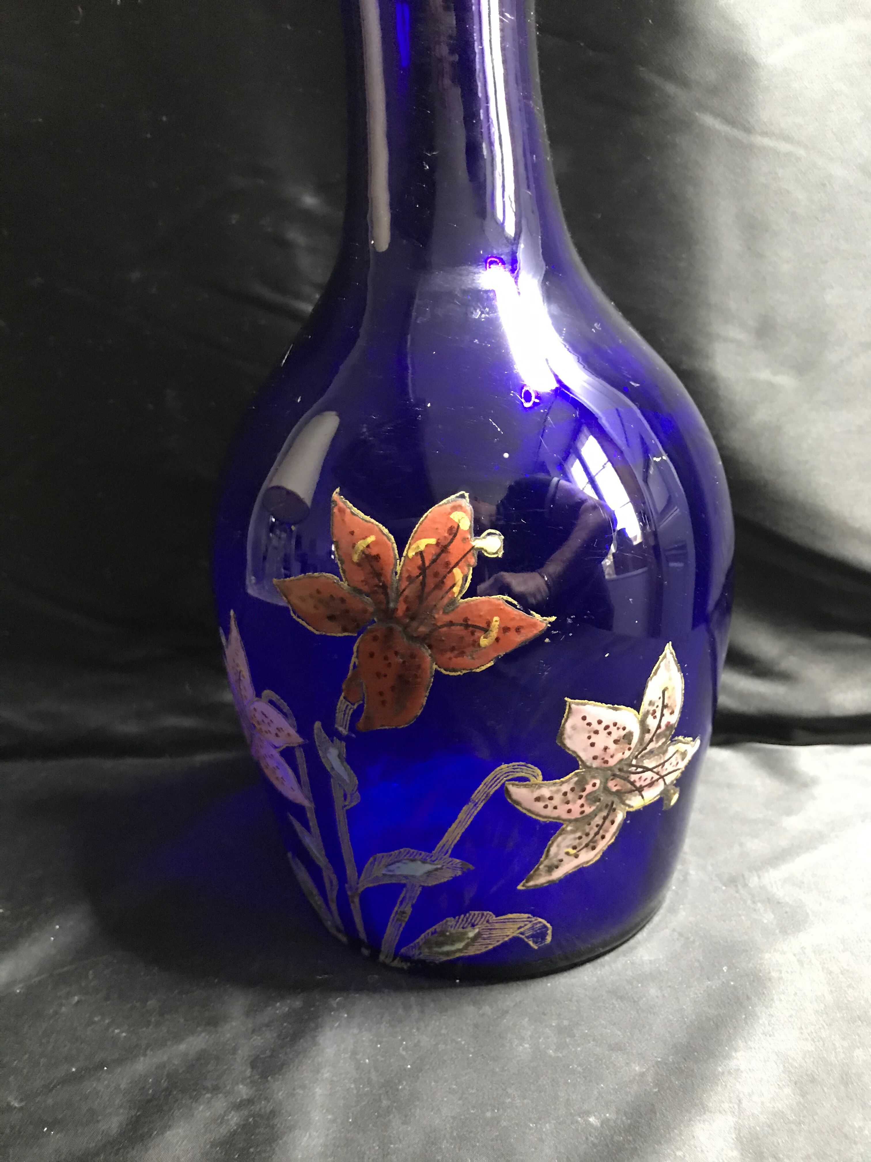 1317 Marked with enamel at the heel - Carafe - Napoleon III - Enamel glass