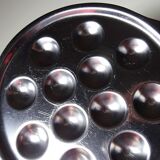 Set of 6 vintage stainless steel snail dishes, French, 1980s-90s.