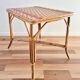 Rectangular rattan table for children, French vintage, side table.