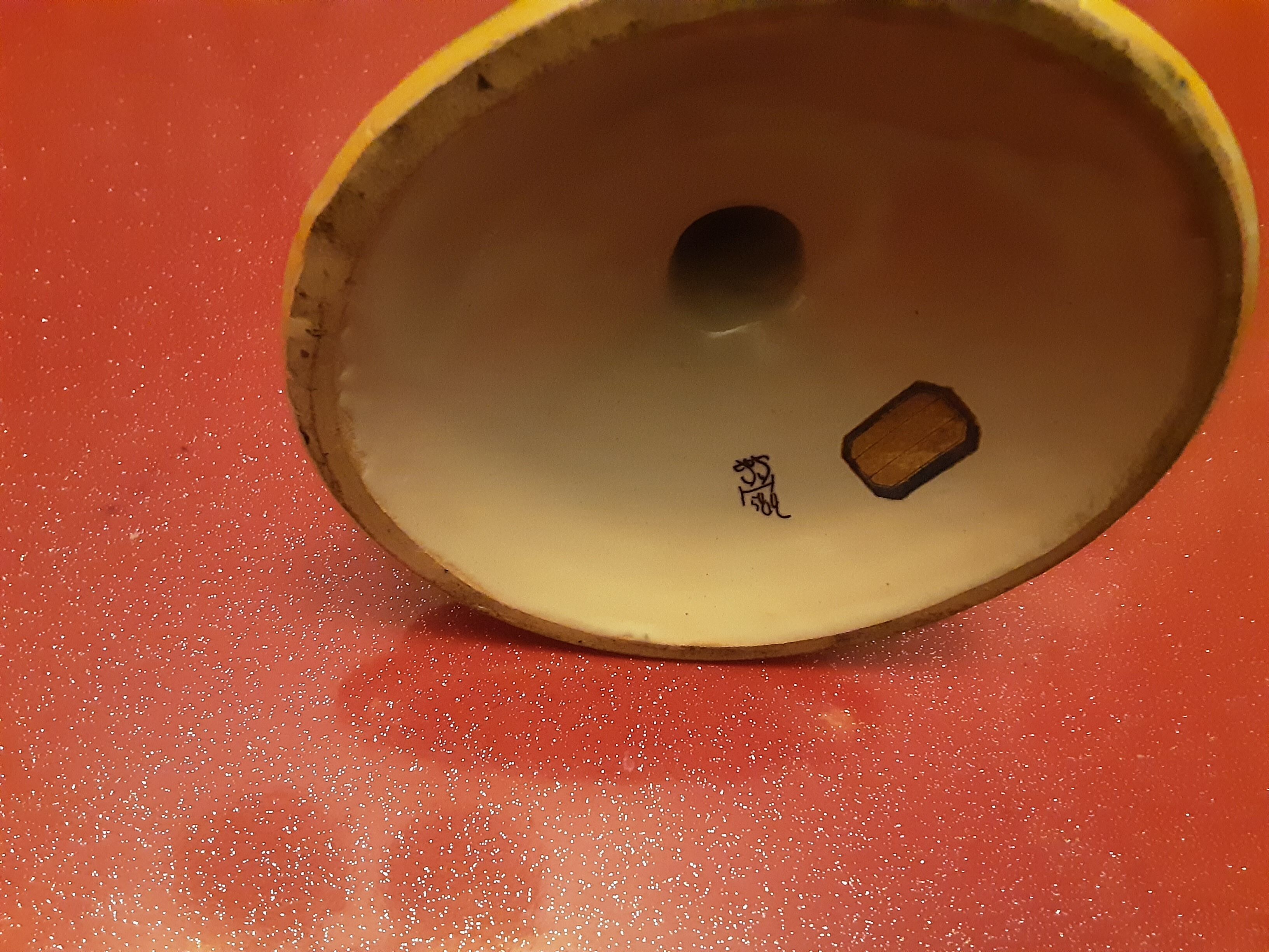 Candlestick faience decor vieux rouen