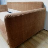 Steiner velvet chocolate sofa, 70s