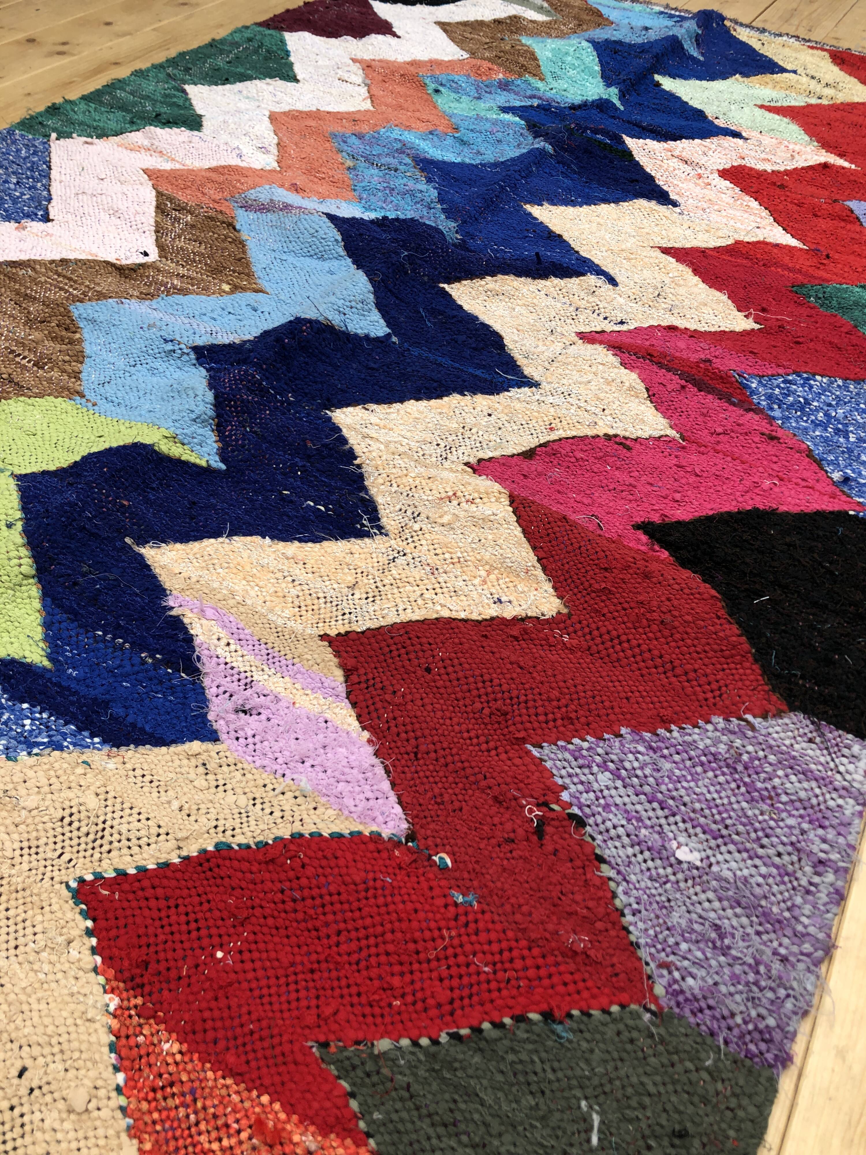 Moroccan Berber carpet Kilim Boucherouite 2.05x1.24m