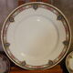 6 flat porcelain plates, "B.F Limoges" garlands of roses and geometric frieze, lot 1.