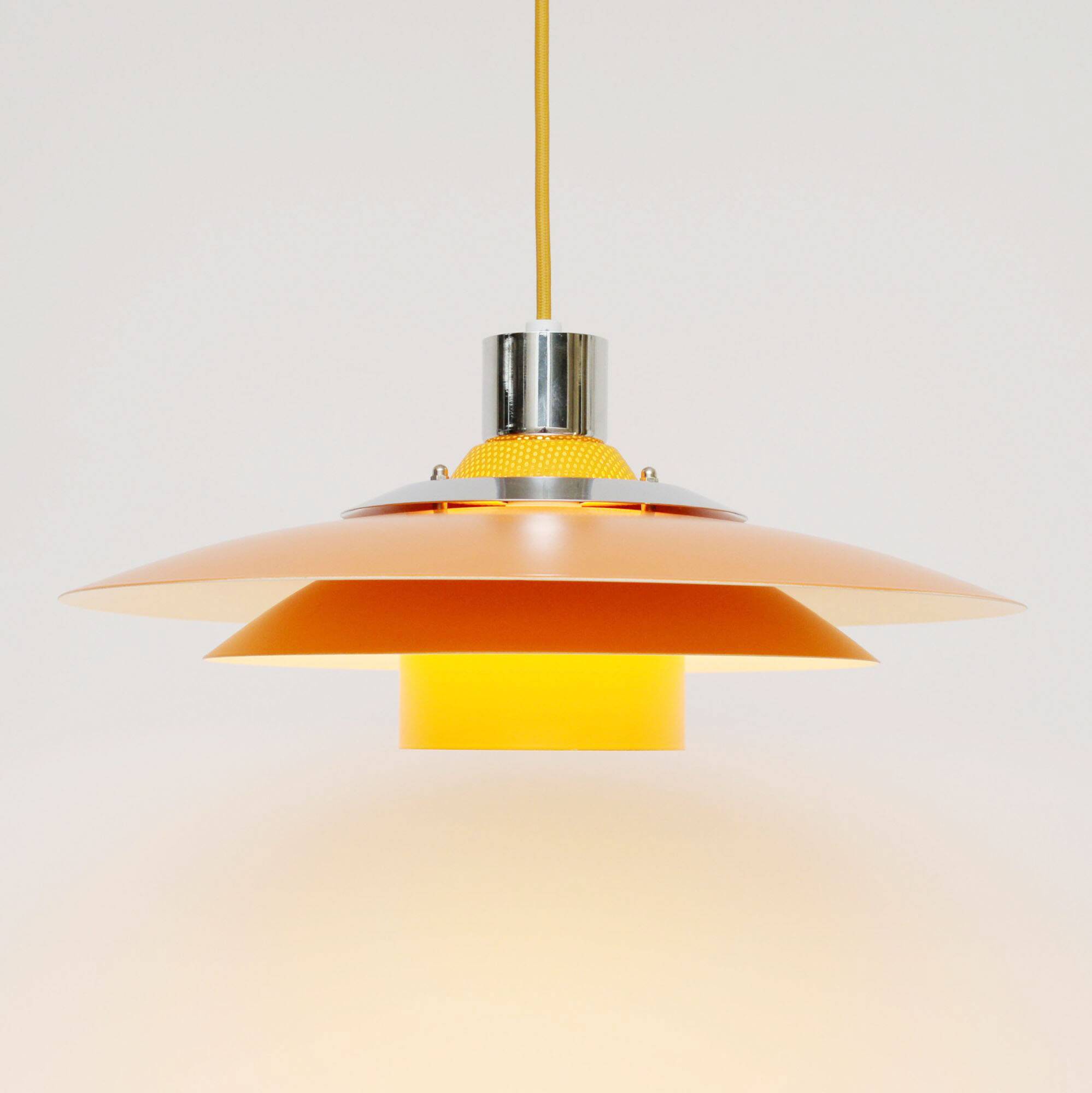 Vintage Danish lamp in orange, 1980's