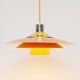 Vintage Danish lamp in orange, 1980's