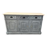 Grey patina furniture with three doors and three drawers