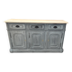 Grey patina furniture with three doors and three drawers