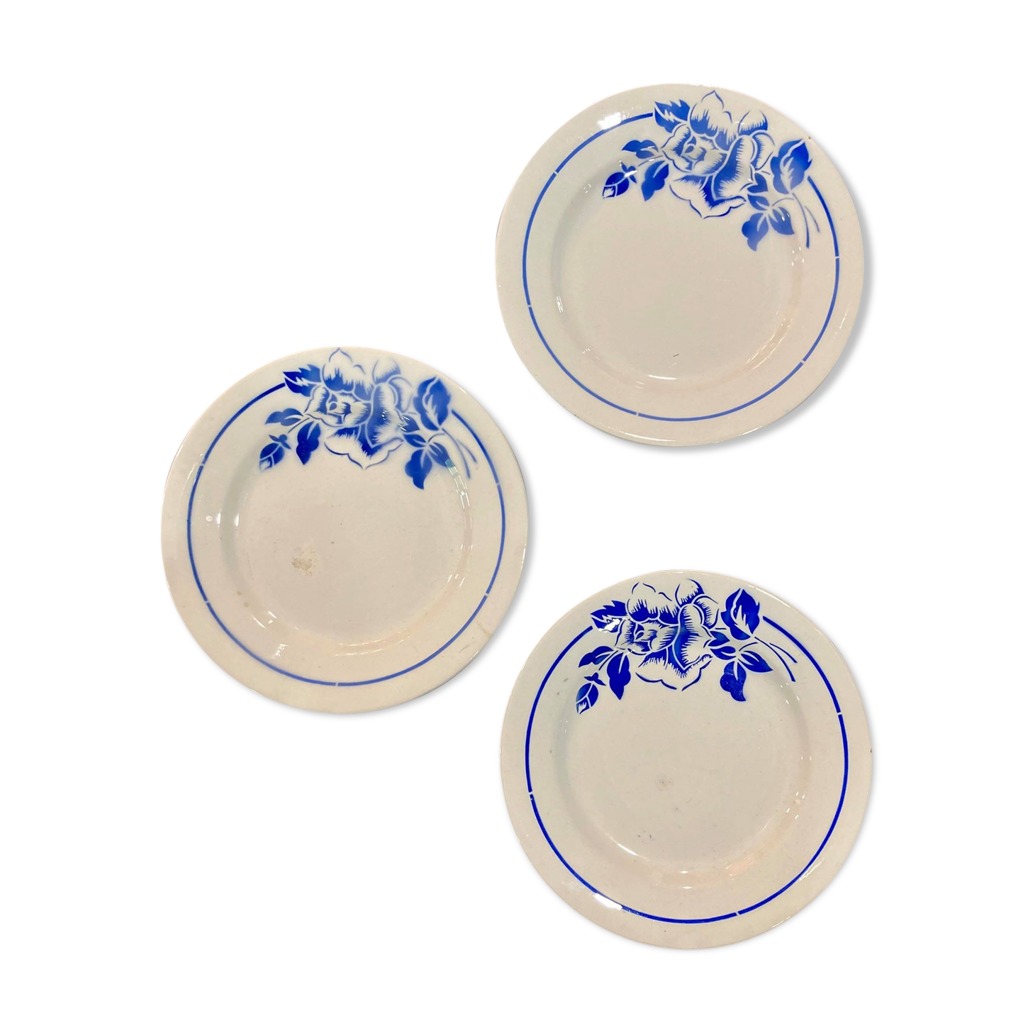 Blue Digoin Sarreguemines Plates
