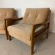 Paire de fauteuils vintage – Années 80 – Velours côtelé beige