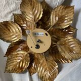 Pair of vintage Masca wall lights with golden flowers, 1970s