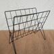 Vintage black metal wire magazine holder