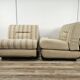 Fauteuils italiens du milieu du siècle en bois et tissu