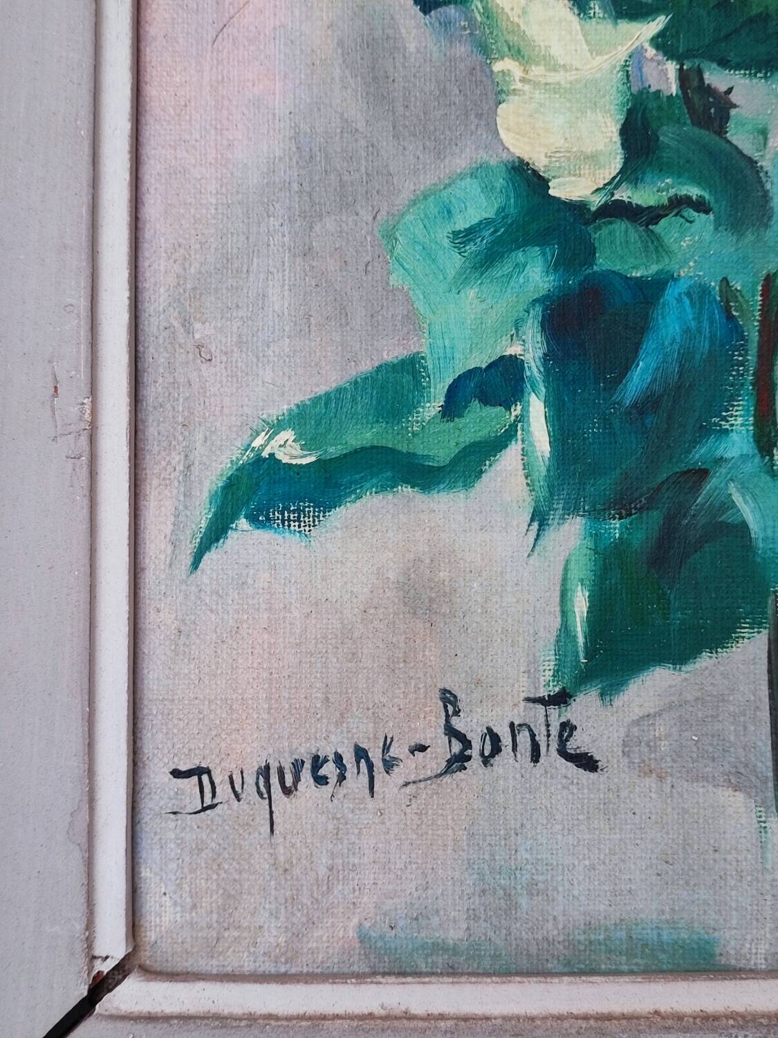 Paire de peintures à l'huile "Roses"