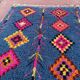 Berber rug 3x2M Thick wool deep blue & multicoloured Berber patterns