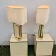 Pair of Philippe Cheverny lamps on bases, vintage 1970s.