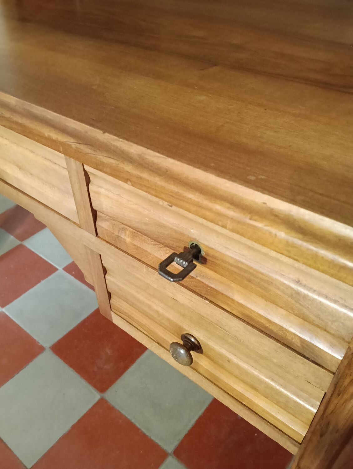 Solid walnut graduated desk