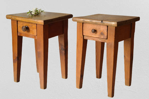 Paire de chevets campagnard  vintage chêne et sapin