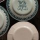 6 mismatched flat plates Terre de Fer Digoin Sarreguemines