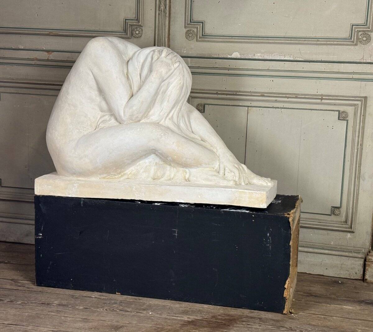 Large Workshop Plaster, Young Nude Woman, Signature on the Base