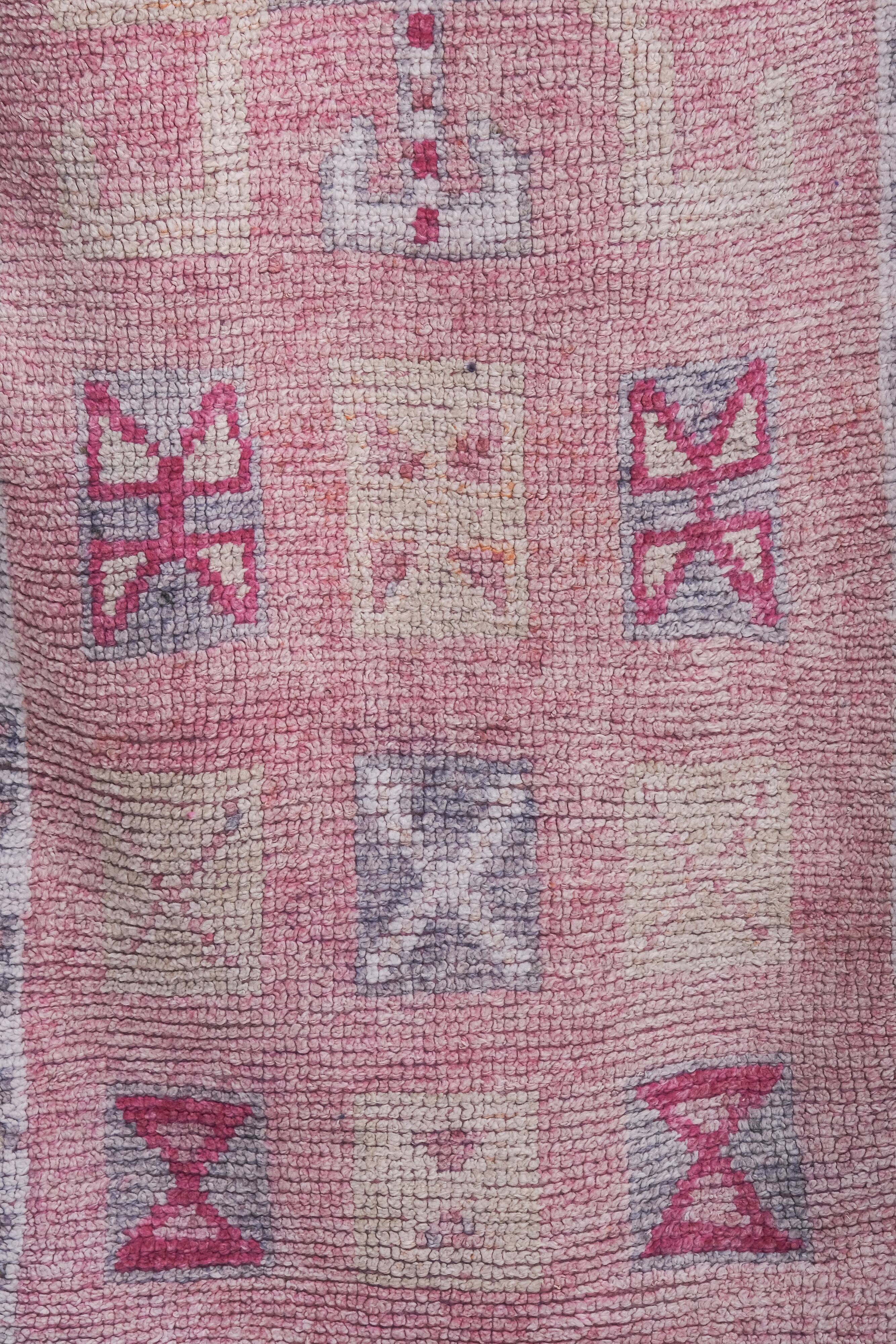 Vintage Turkish rug from Oushak, hand-woven 87x297 cm