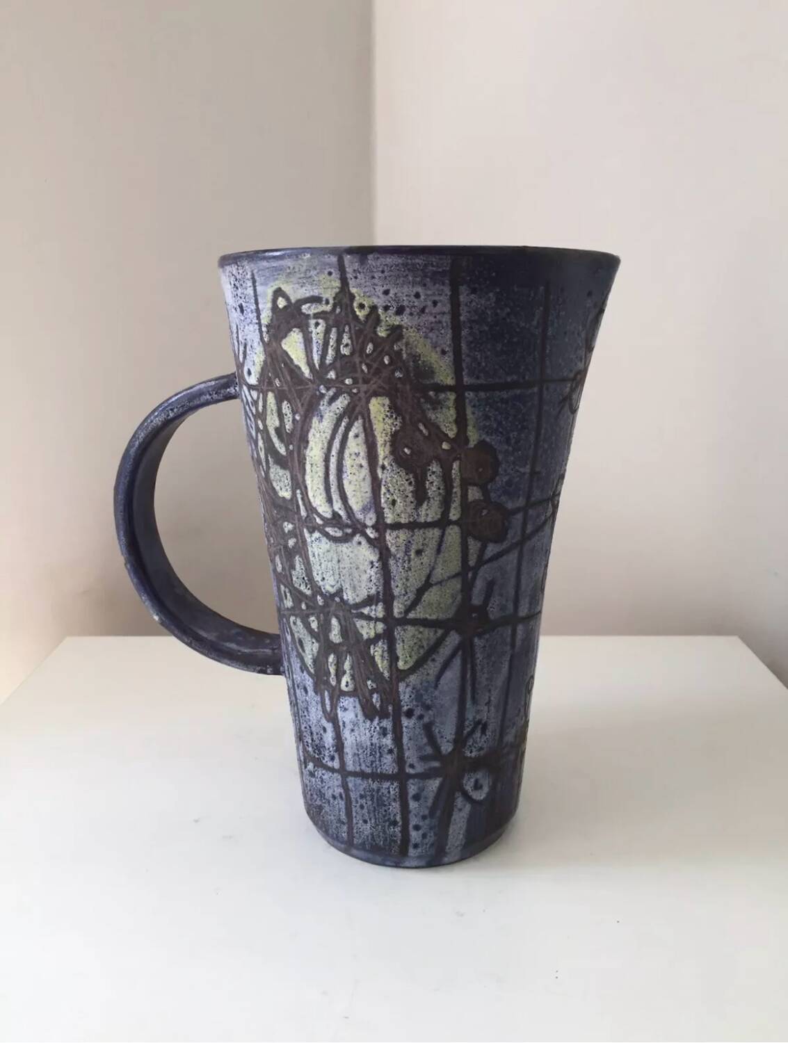 A. Camos Vallauris Blin style ceramic pitcher/jug