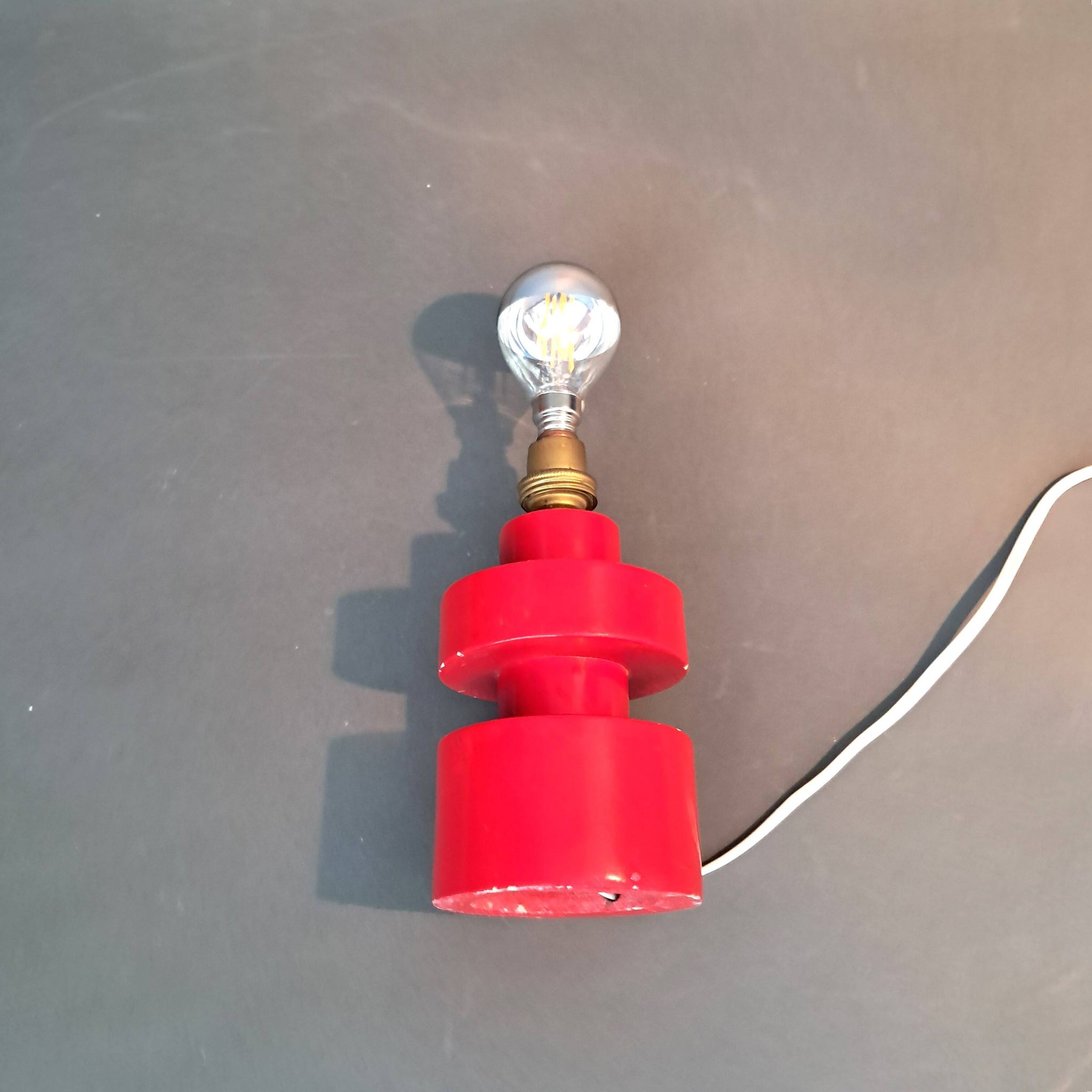 Lampe en bois moderniste 1940/1950.