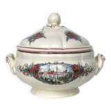 Earthenware tureen from sarreguemines obernai model illustrated by henri loux
