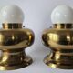 Pair of Brass Flush Mounts, Italy, 1970s