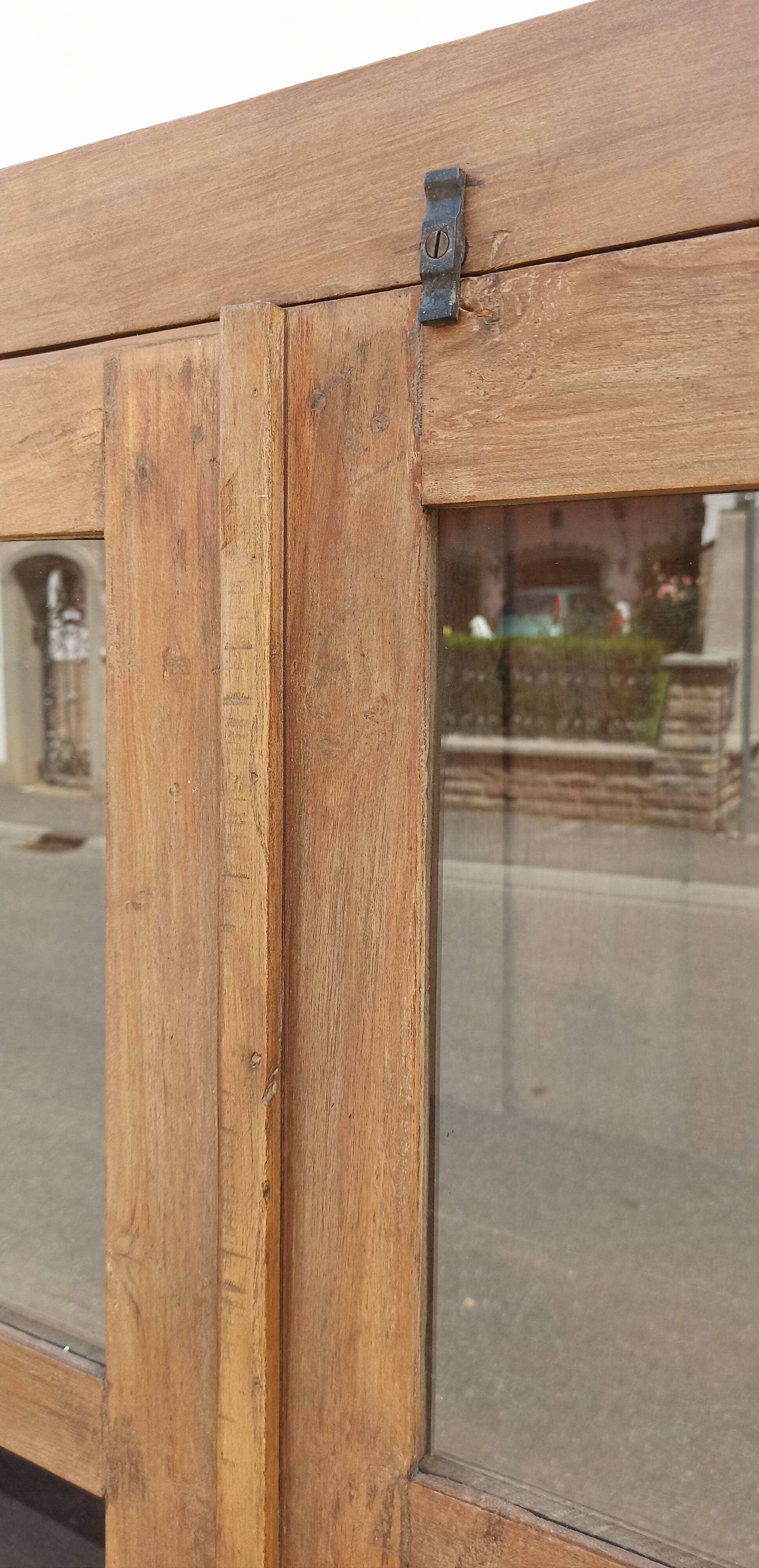 Old wooden glass cabinet