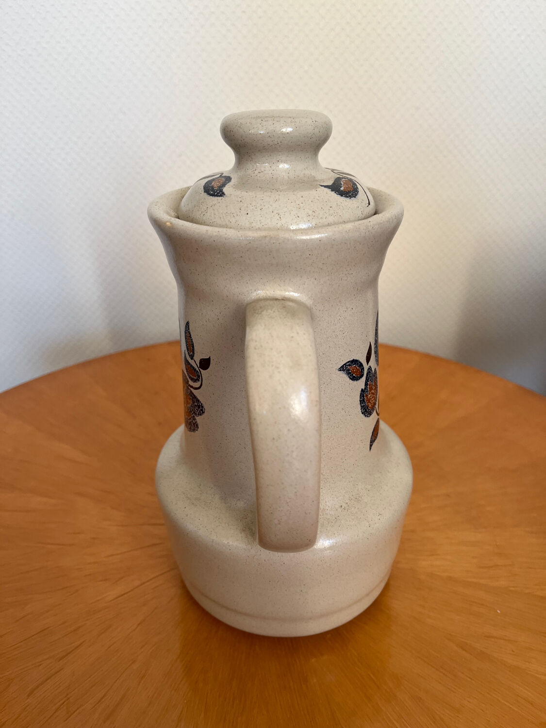 Saint Amand enameled stoneware coffee maker, Sologne decor