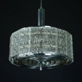 Vintage Kinkeldey Crystal Glass and chrome Chandelier. Germany 1960s