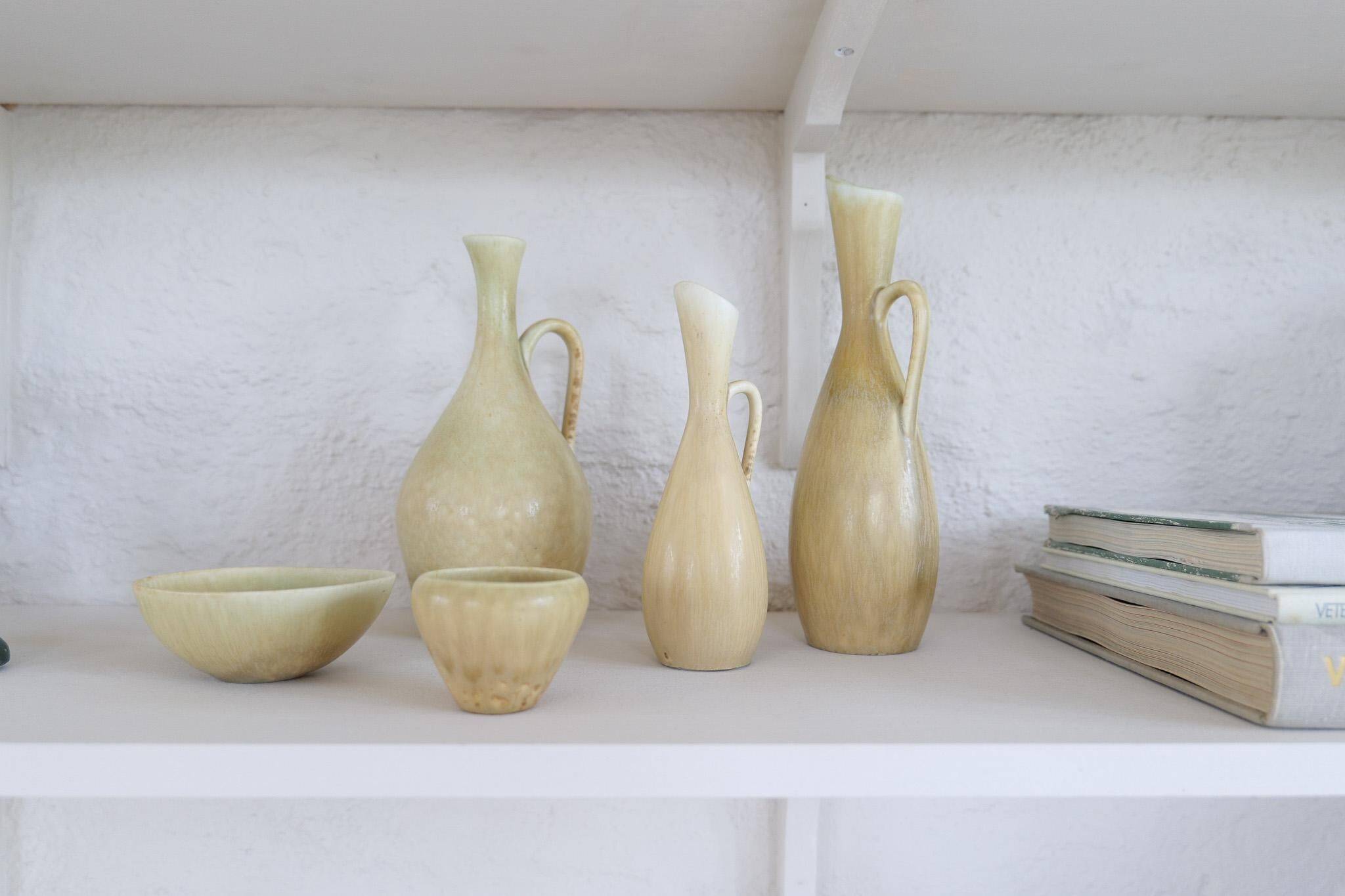 Group of 5 Mid-Century Modern Vases Rörstrand Sweden 1950