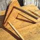 Tabouret tripode en bambou vintage