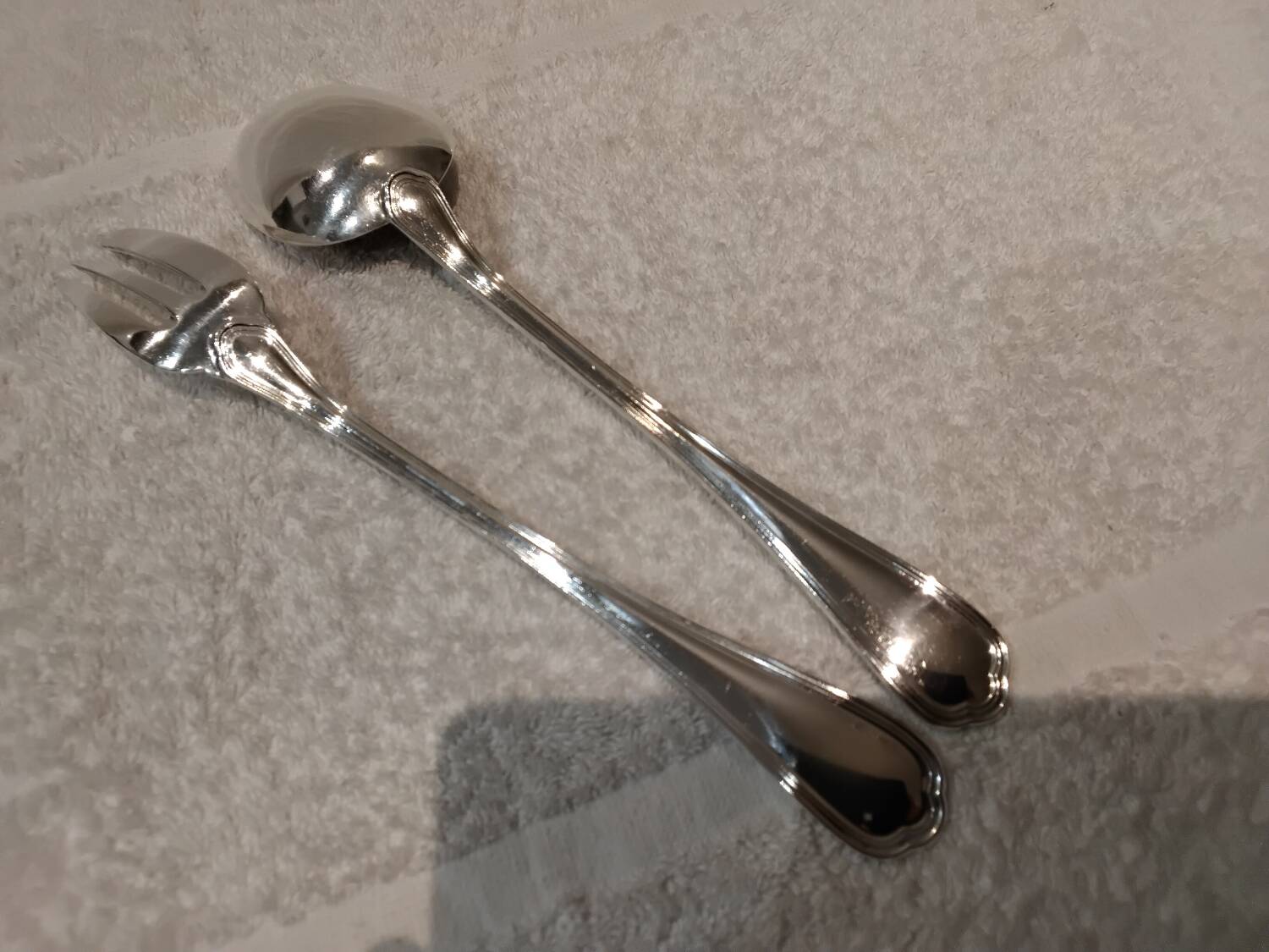 Fourchette cuillere a ragout métal argenté orfèvre Christofle Spatours