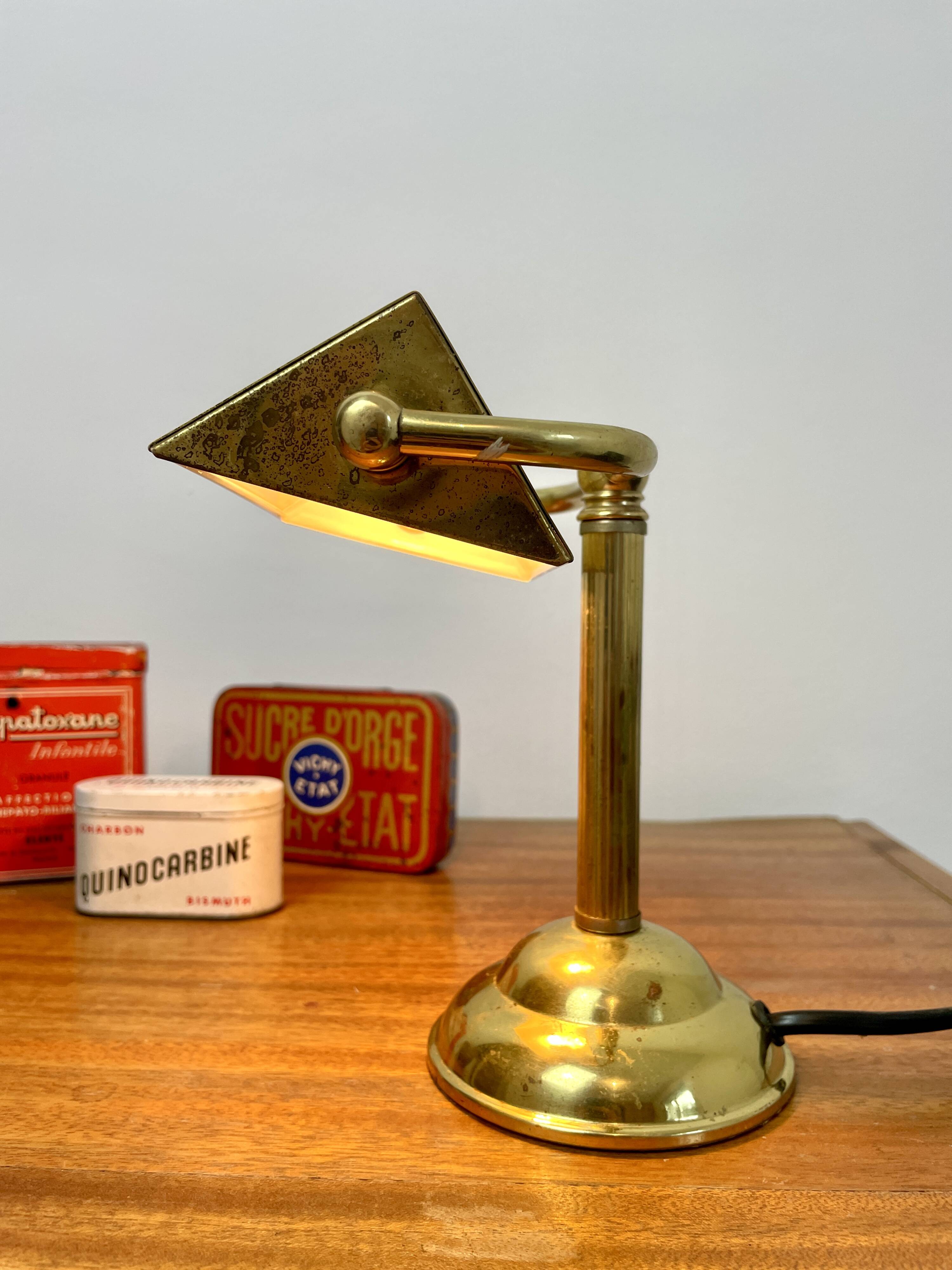 Antique brass notary lamp