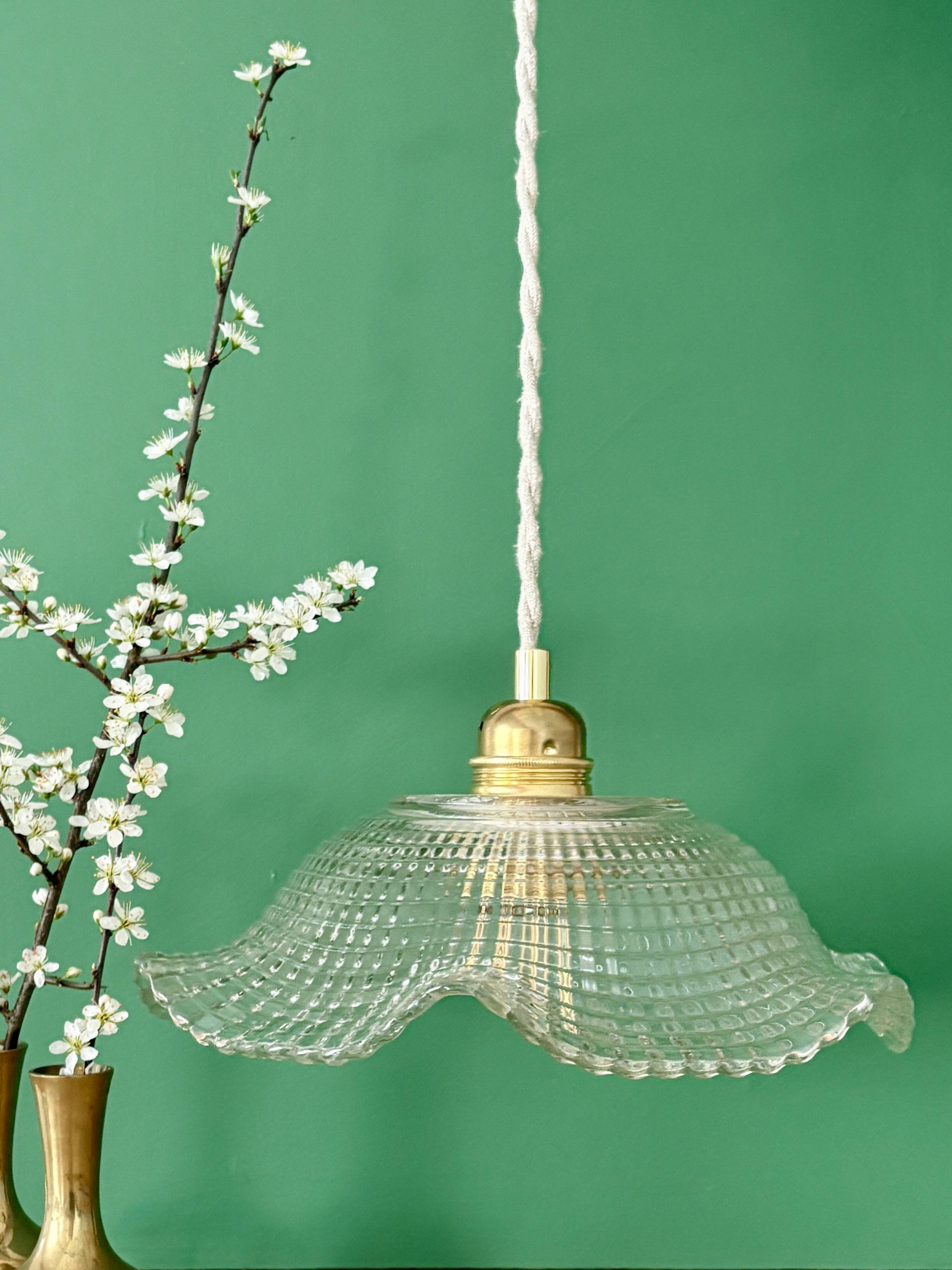 Vintage glass pendant light - tableware collection -
