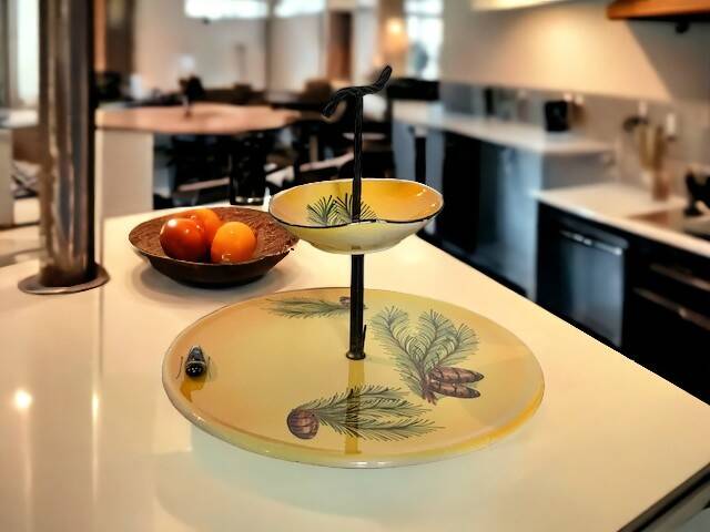 Vintage Vallauris earthenware cicada presentation dish circa 1950