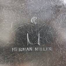 Eames Herman Miller DSW side chairs in light greige / elephant grey / seafoam green / black