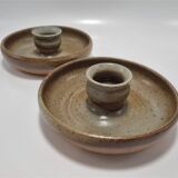 Pair of stoneware candlesticks
