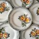 Set of 6 flat plates Digoin Sarreguemines model DIlou years 30-40