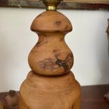 Lamp foot made of vintage olive wood