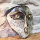Masque décoratif en raku