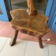 Vintage solid olive wood brutalizer floor lamp