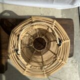 Large lantern-shaped rattan pendant lamp H50 D24