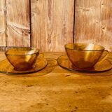 Vereco amber brown cup and mug set