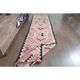1970s Turkish Oushak Handmade Wool Cotton Pink Runner Rug 83x331