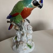 Perroquet en porcelaine de Saxe 19e signée
